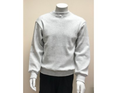 Mens Rib Crew Silver Heather